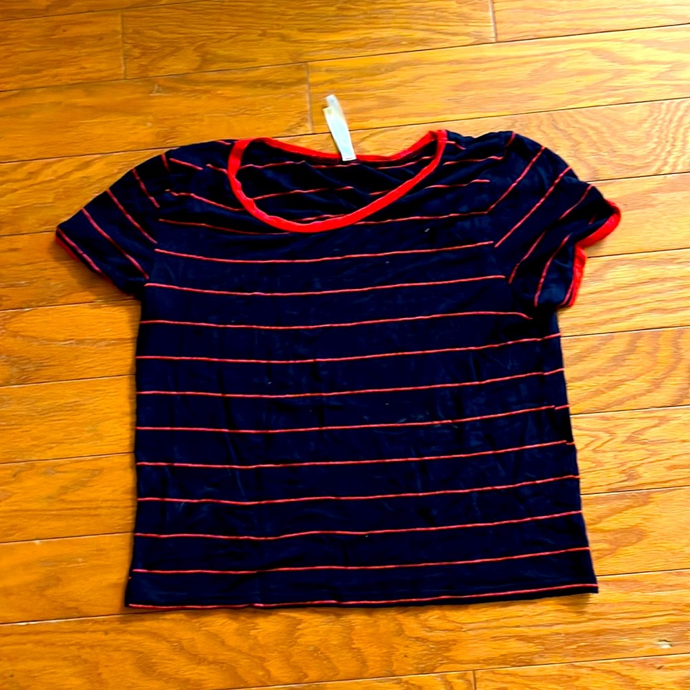 Red and black girls shirt.